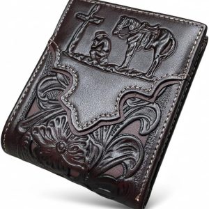 Praying Cowboy Laser-Cut Bifold — Coffee & Coffee