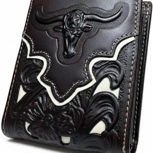 Longhorn Floral Bifold — Coffee & White