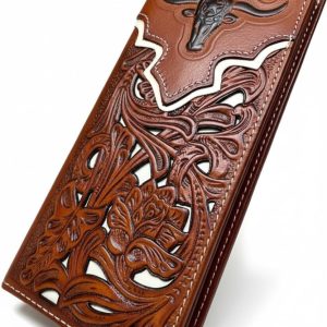 Longhorn Floral Long — Brown & White