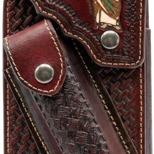 Basketweave Jesus Holster with Knife Pouch — Dark Brown
