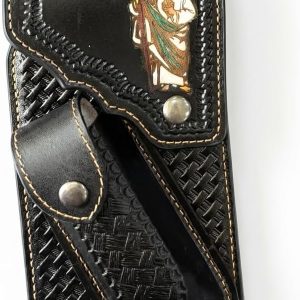 Basketweave Jesus Holster with Knife Pouch — Black