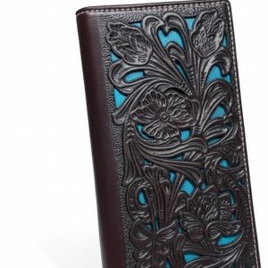 Laser-Cut Floral Long — Coffee & Teal