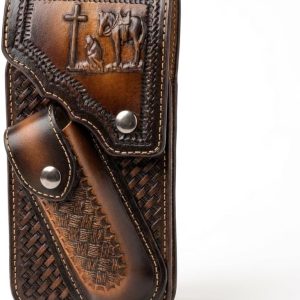 Praying Cowboy Holster with Knife Sheath — Brown