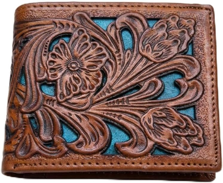 Tooled Floral Bifold · Turquoise