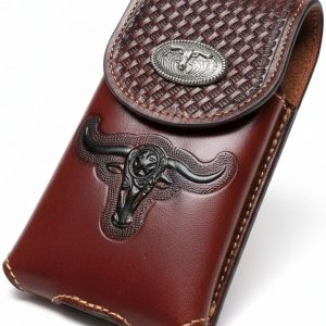Longhorn Basketweave Holster — Burgundy