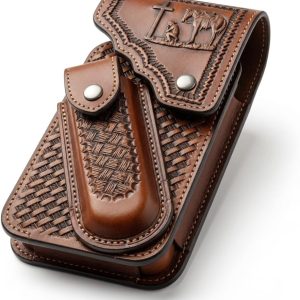 Praying Cowboy Holster with Knife Sheath — Light Brown