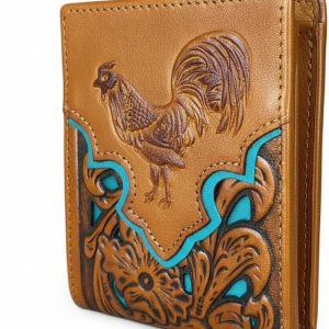 Rooster Floral Bifold — Teal