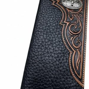 Concho Tooled-Inlay Long — Longhorn Inlay · Black