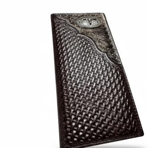 Basketweave Longhorn Rodeo — Dark Brown