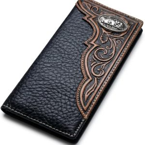 Concho Tooled-Inlay Long — Praying Cowboy · Black