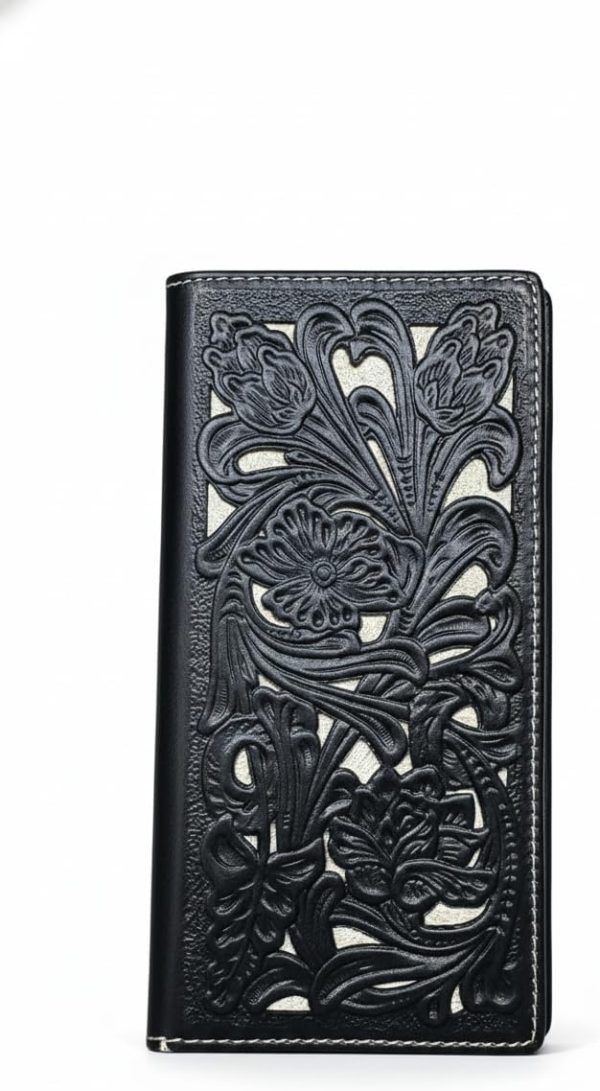 Laser-Cut Floral Long — Black & White