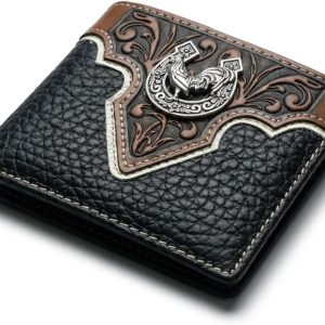 Horseshoe Rooster Bifold — Black & Chestnut