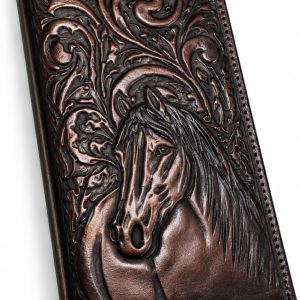 Embossed Horse Long — Coffee