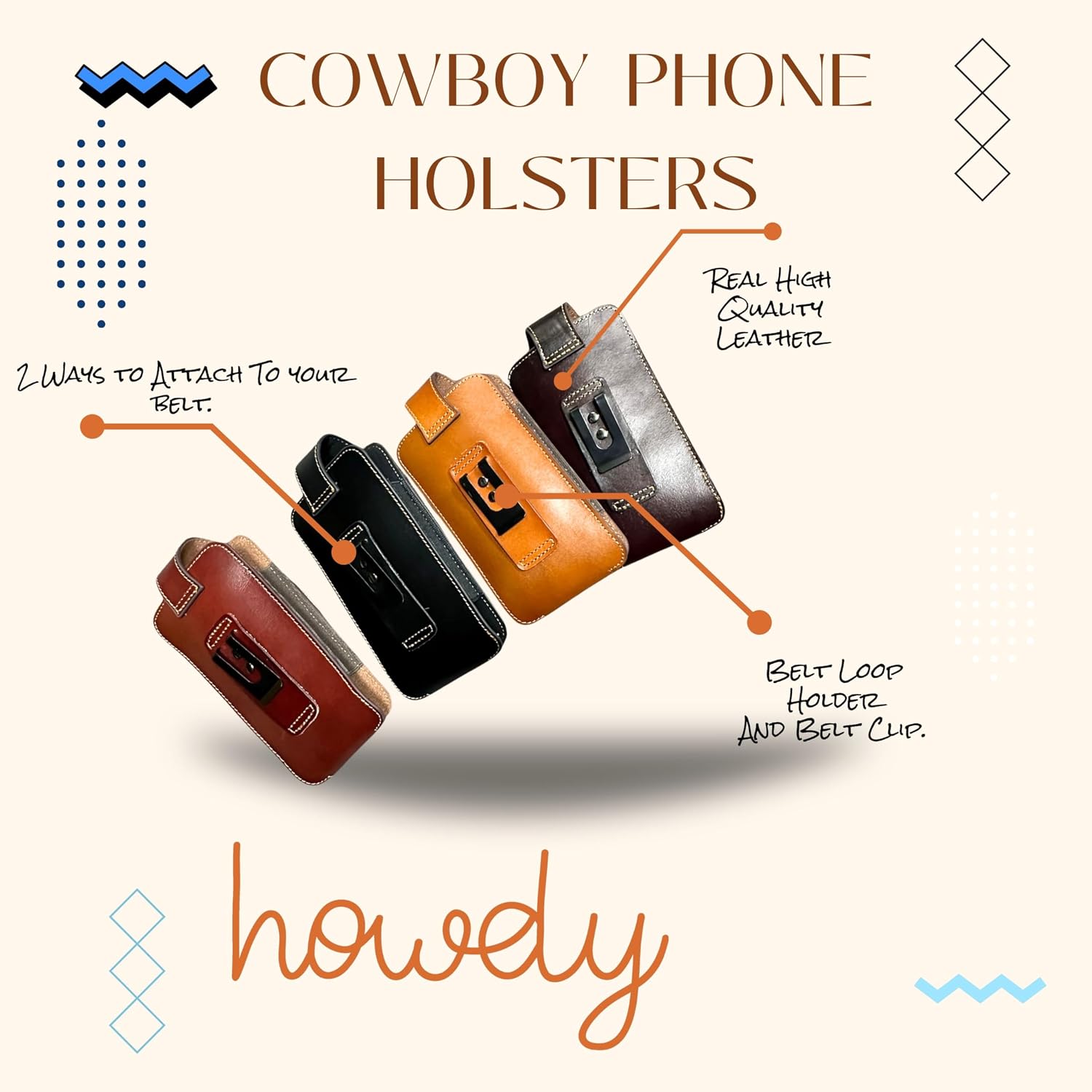 Floral Praying Cowboy Holster with Knife Holder — Black