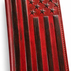 Embossed American Flag Long — Burgundy