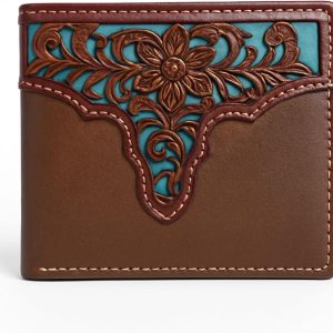 Laser-Cut Floral Bifold · Yoke — Coffee