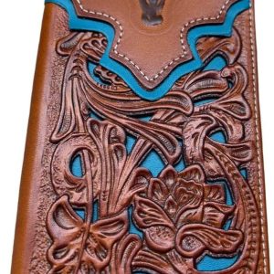 Longhorn Floral Long — Tan & Turquoise