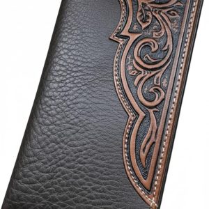Concho Tooled-Inlay Long — Longhorn · Black