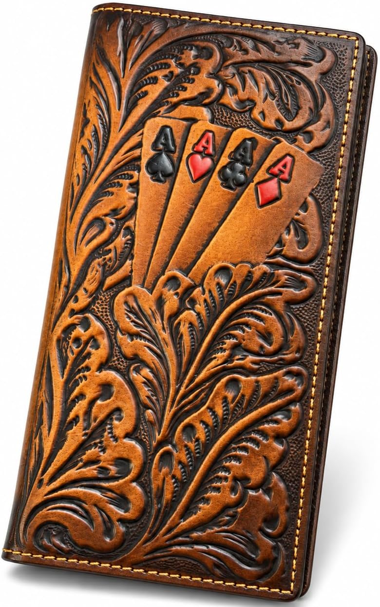 Embossed Four Aces Poker Long — Faded