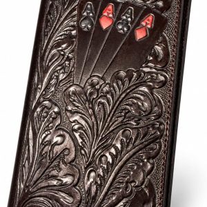 Embossed Four Aces Poker Long — Coffee