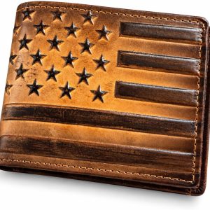 Embossed American Flag Bifold — Faded