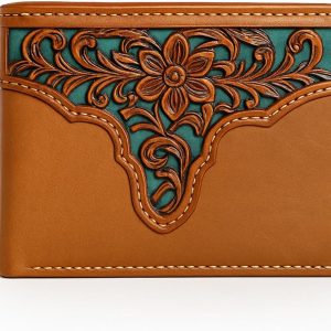 Laser-Cut Floral Bifold · Yoke — Turquoise