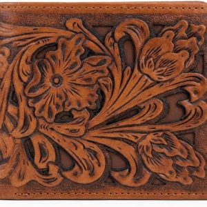 Laser-Cut Floral Bifold — Black