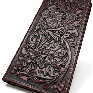 Laser-Cut Floral Long — Coffee & Maroon