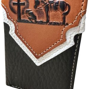 Praying Cowboy Tri-Fold — Black & Tan