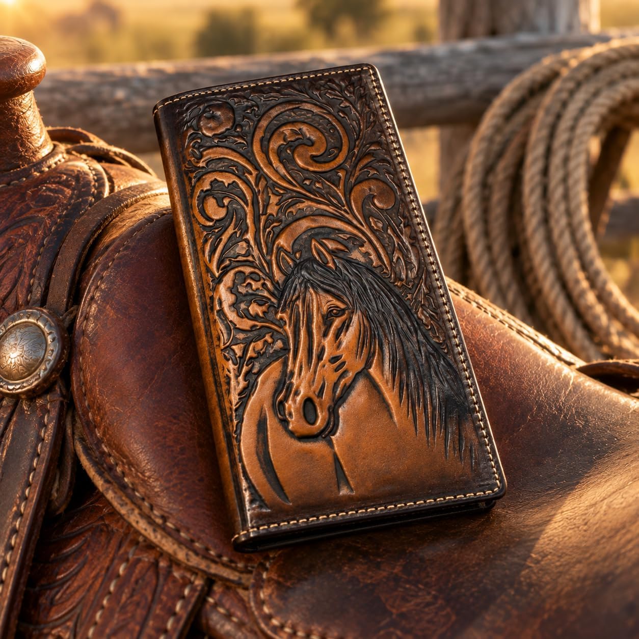 Embossed Horse Long — Faded