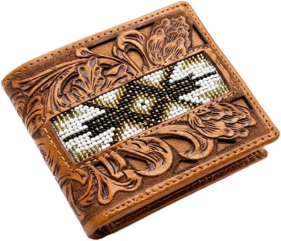 Hand-Beaded Floral Bifold