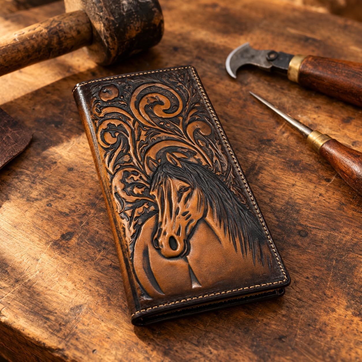 Embossed Horse Long — Faded