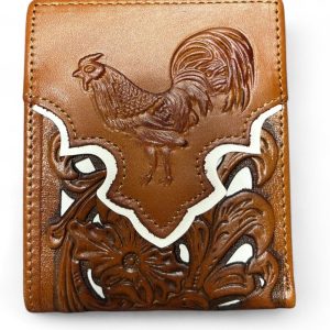 Rooster Floral Bifold — White
