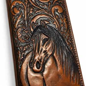 Embossed Horse Long — Brown