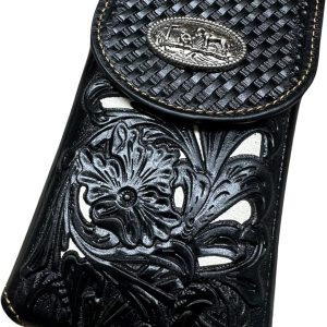 Laser-Cut Floral Praying Cowboy Holster — Black & White