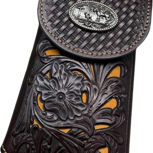 Laser-Cut Floral Praying Cowboy Holster — Coffee & Tan