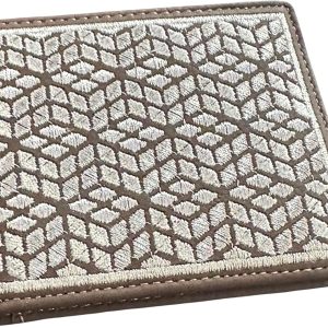 Embroidered Geometric — Coffee