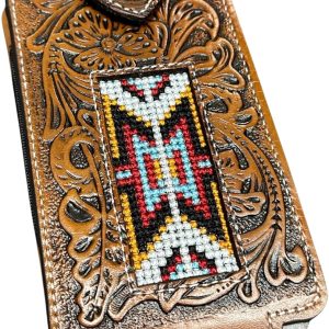 Beaded Aztec Cowboy Holster — Tan