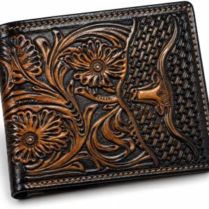 Embossed Longhorn Steer Bifold — Faded