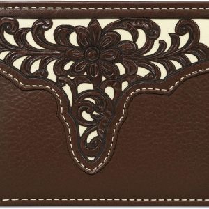 Laser-Cut Floral Bifold · Yoke — Coffee
