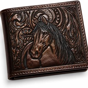 Embossed Horse Bifold — Coffee