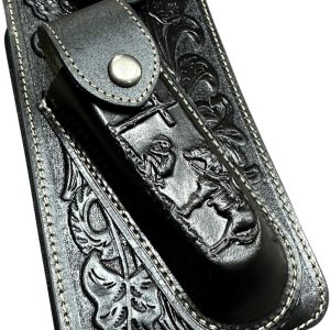 Floral Praying Cowboy Holster with Knife Holder — Black