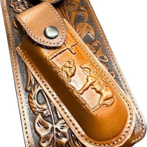 Floral Praying Cowboy Holster with Knife Holder — Tan