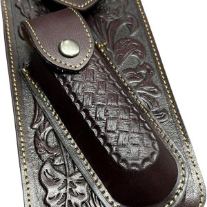 Floral Longhorn Holster with Knife Holder — Brown