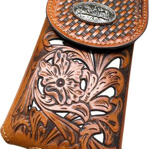 Laser-Cut Floral Praying Cowboy Holster — Tan