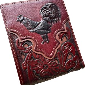 Rooster Floral Bifold — Light Coffee & Coffee