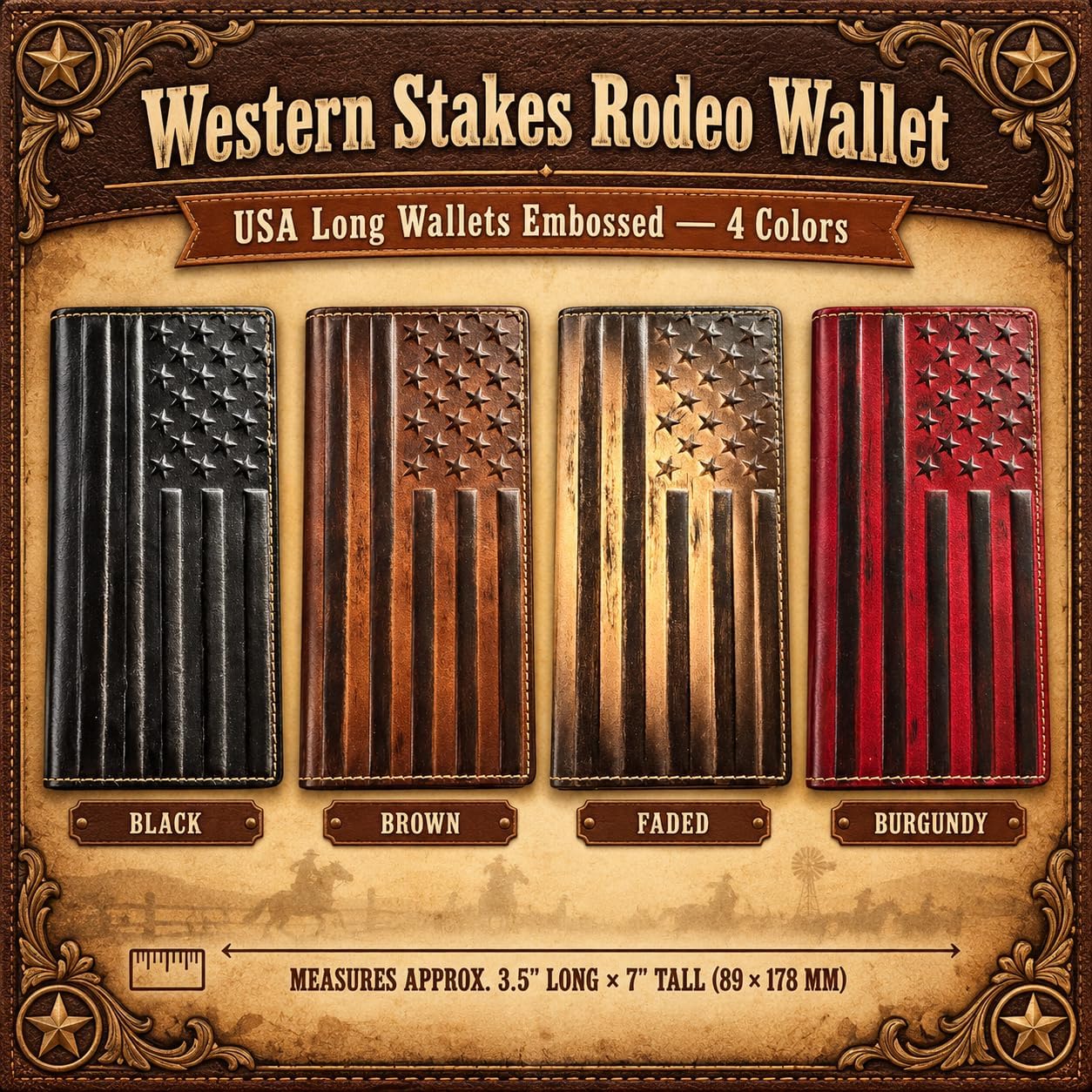 Embossed American Flag Long — Faded