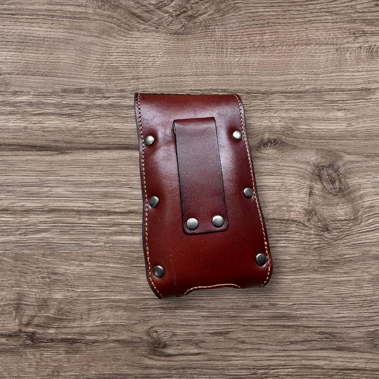 Basketweave Praying Cowboy Concho Holster — Burgundy